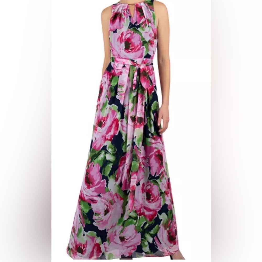 NWT Donna Ricco New York Floral Maxi Sleeveless Dress -size 6